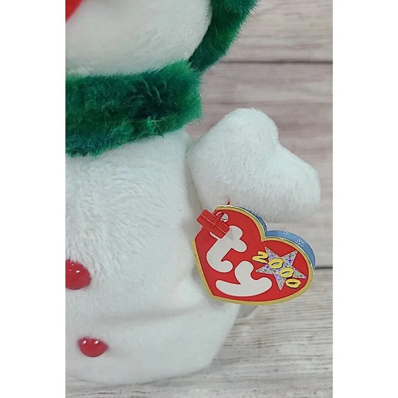 Vintage TY Plush Snowgirl Beanie Babies 2000 Collection White 8" New Old Stock - Picture 6 of 8